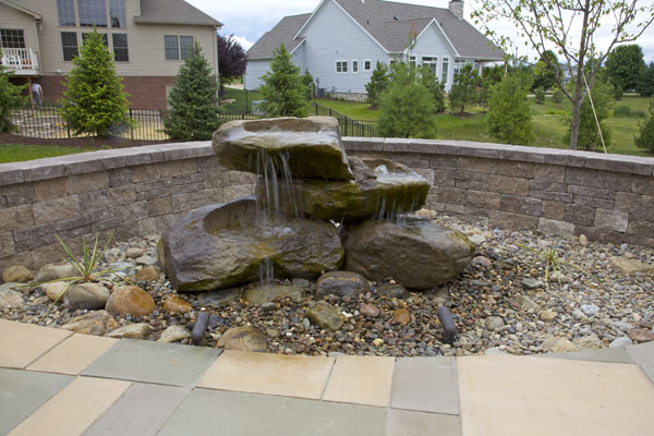 Rock Fountain Inlay with Seatwall